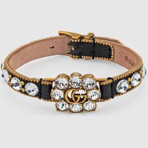 GUCCI DOUBLE G LOGO CRYSTAL BRACELET - STUNNING STATEMENT PIECE - EUC - SOLD OUT